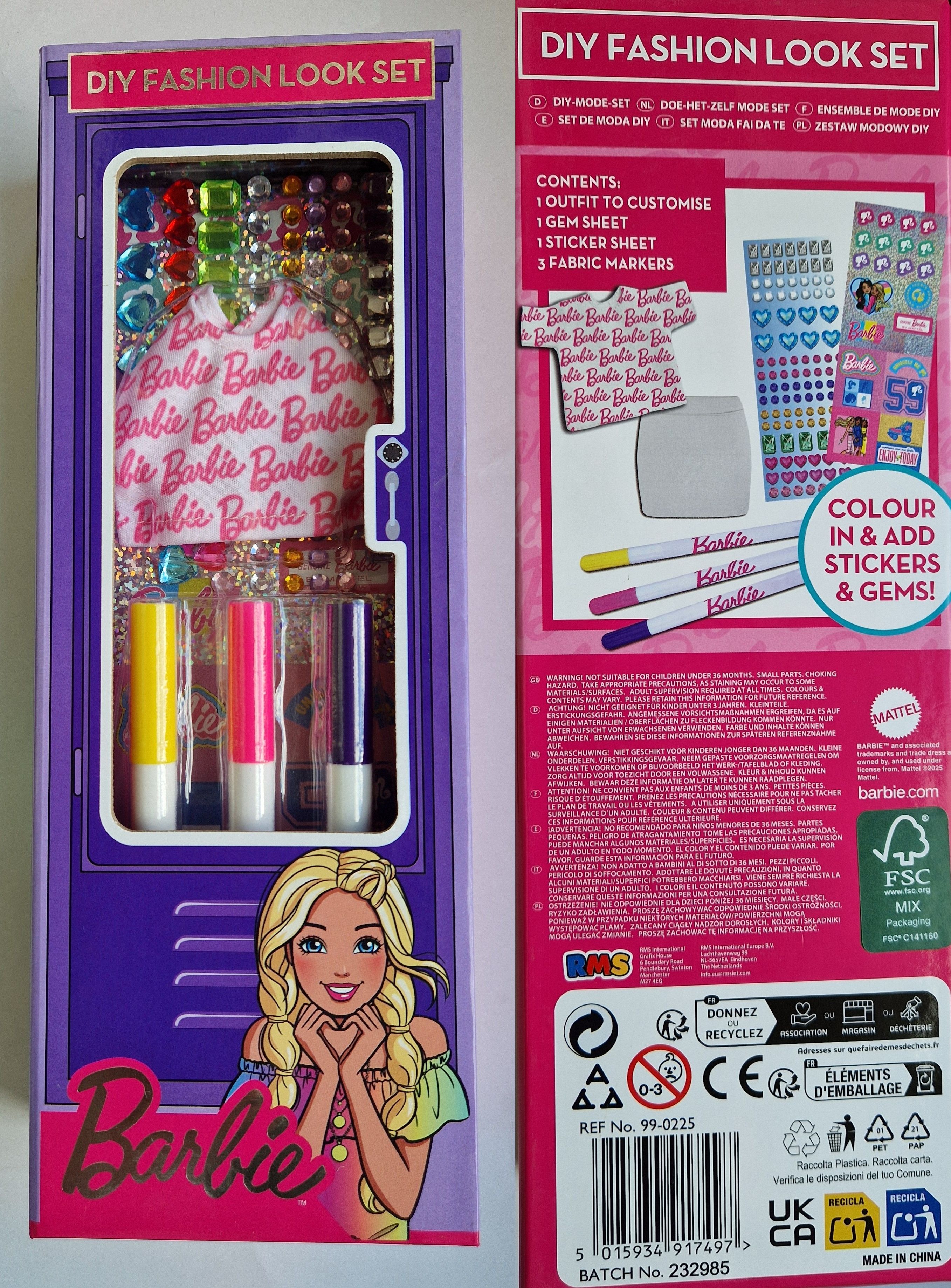 Barbie - módní doplňky s fixami 4 druhy, v krabičce
