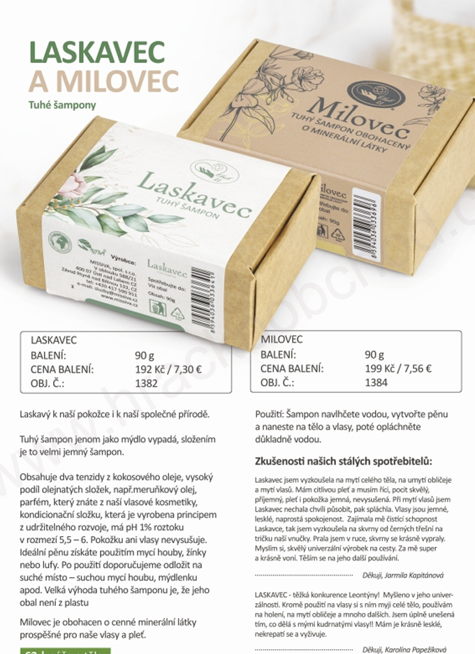 Missiva Milovec - tuhý šampon / mýdlo 90 g