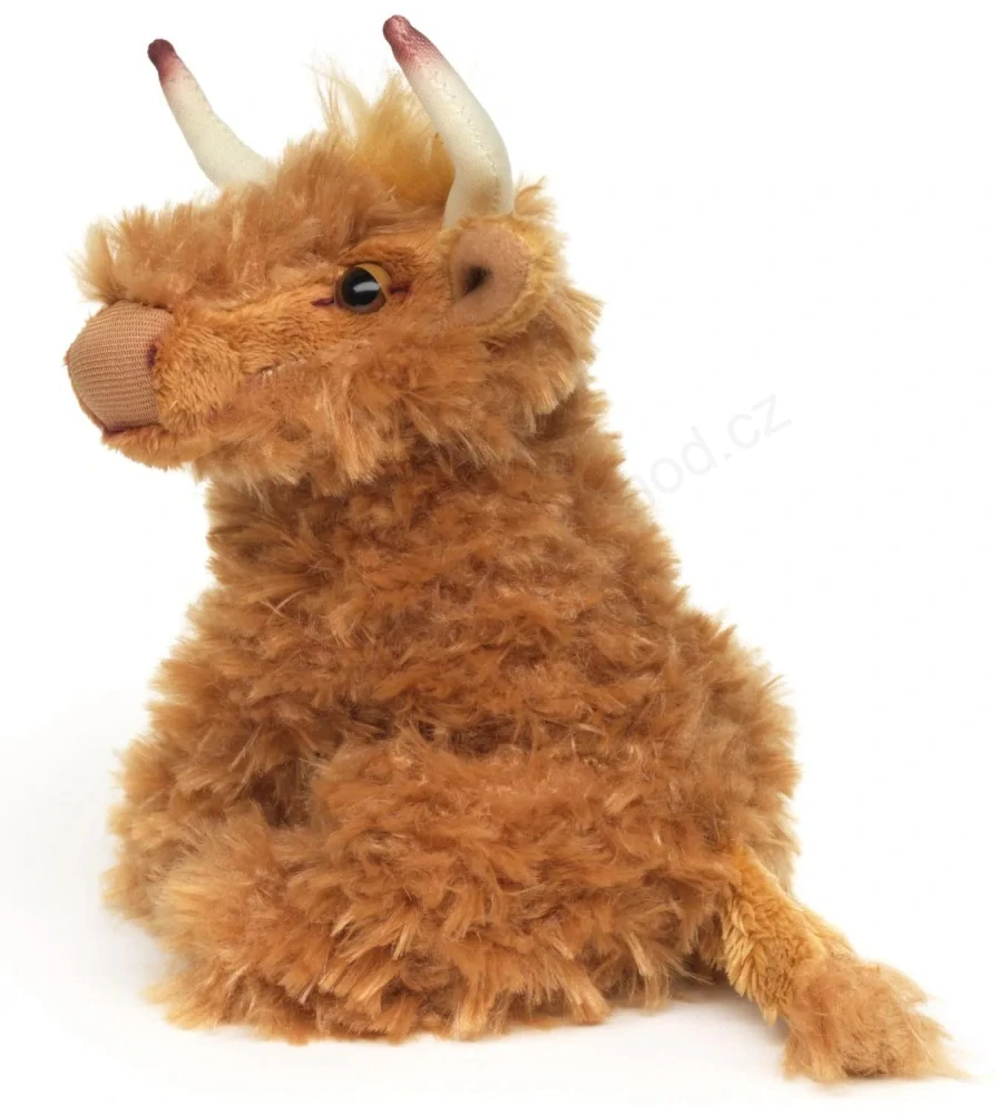 Plyšová KRÁVA skotská - náhorní skot, sedící, 13 cm