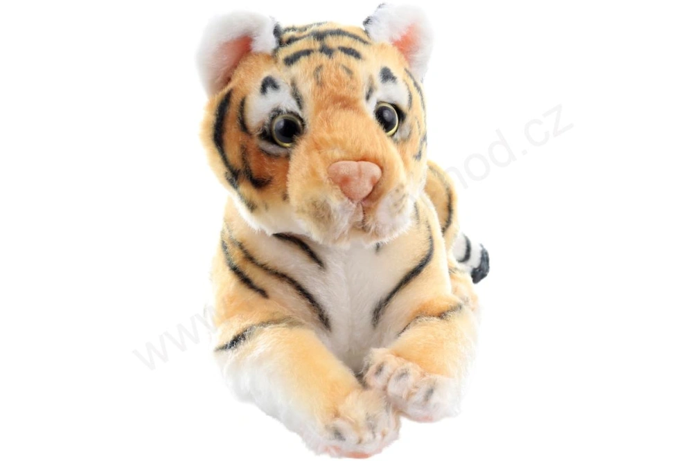 Plyšový tygr hnědý ležící, 21 cm