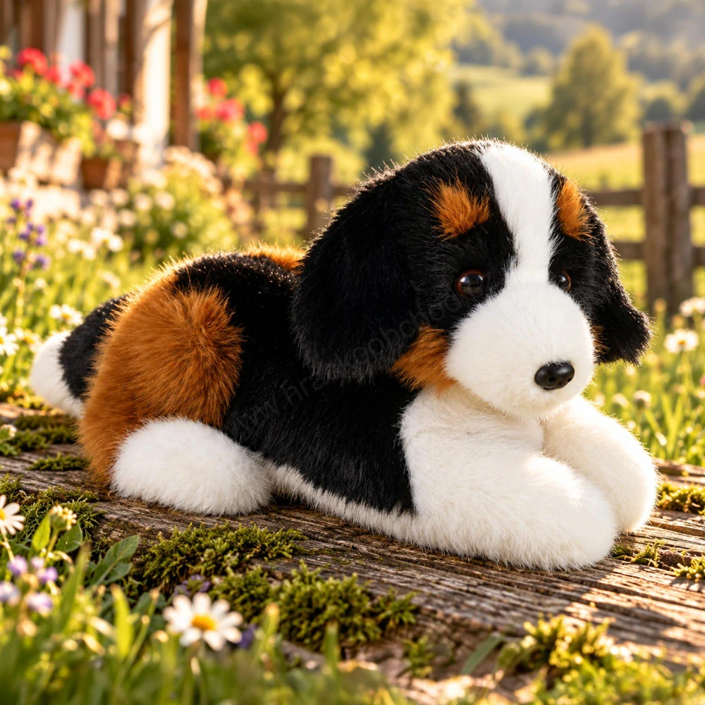 Plyšový pes bernský salašnický 22 cm, ležící ECO-FRIENDLY PLUSH WORLD