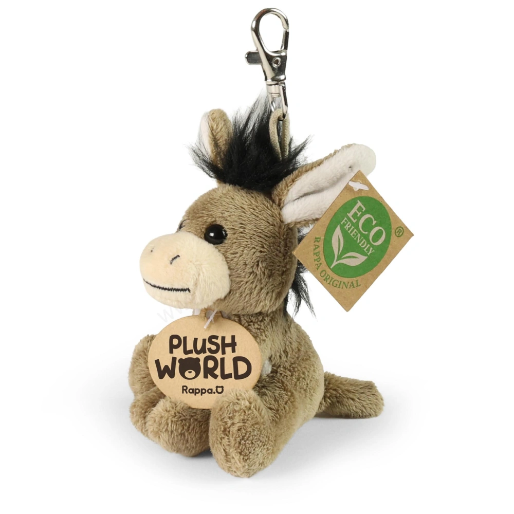 Plyšová klíčenka / přívěšek osel 9 cm ECO-FRIENDLY PLUSH WORLD