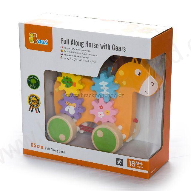 Dřevěná tahací hračka - KŮŇ 