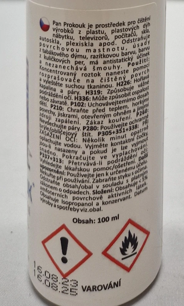 PAN PROKOUK – prostředek na čištění umělých hmot, skel, displejů a TV
