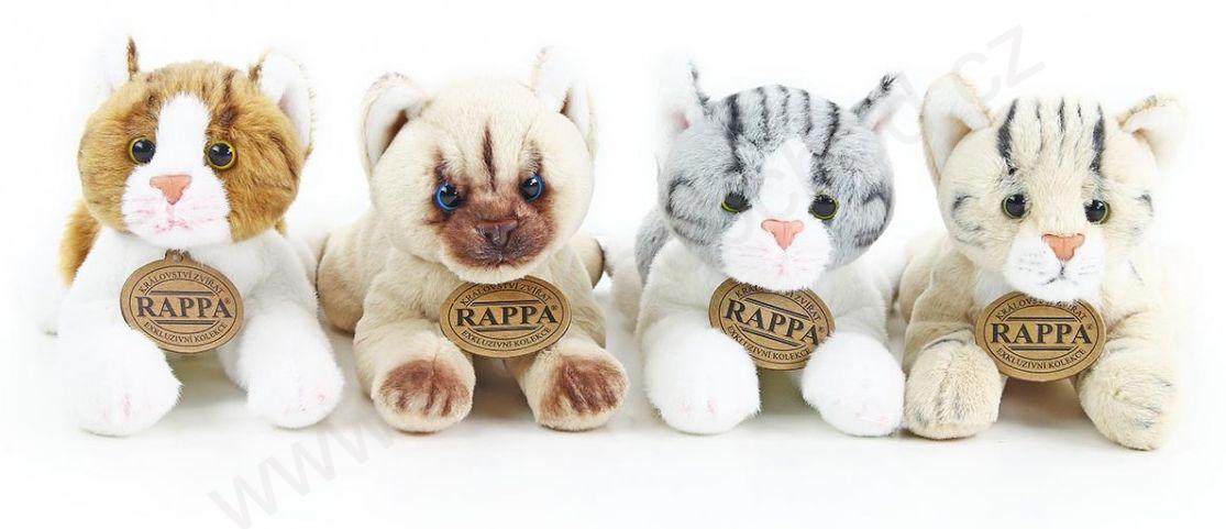 Plyšová kočka ležící, 4 druhy, 18 cm