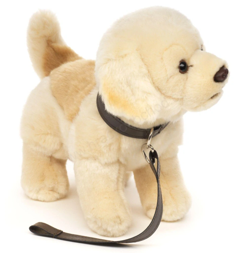 Plyšový pes RETRÍVR štěně 29 cm, s vodítkem