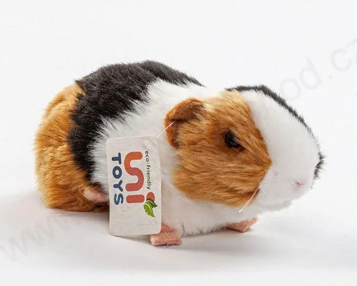 Plyšové morče tříbarevné polodlouhosrsté 21 cm