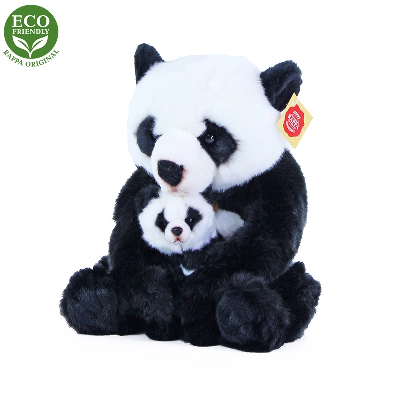 Plyšová panda s mládětem, 27 cm, ECO-FRIENDLY