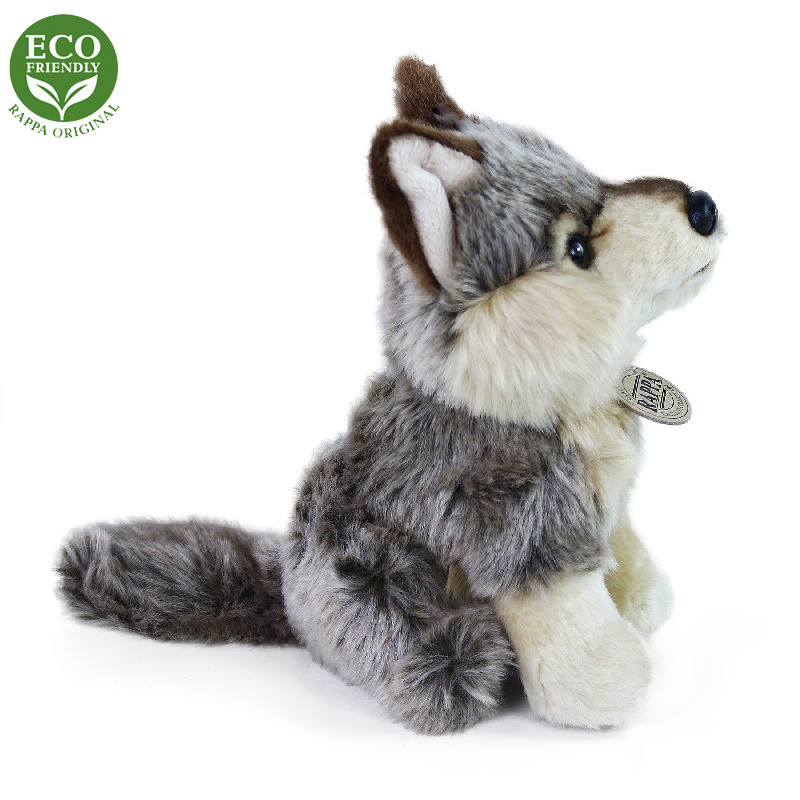 Plyšový KOJOT - VLK - VLČÁK  sedící, 18 cm