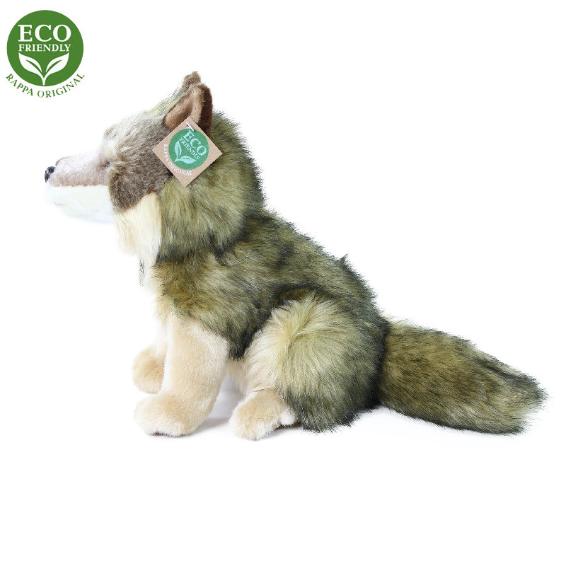 Plyšový kojot / vlk / vlčák sedící 24 cm ECO-FRIENDLY