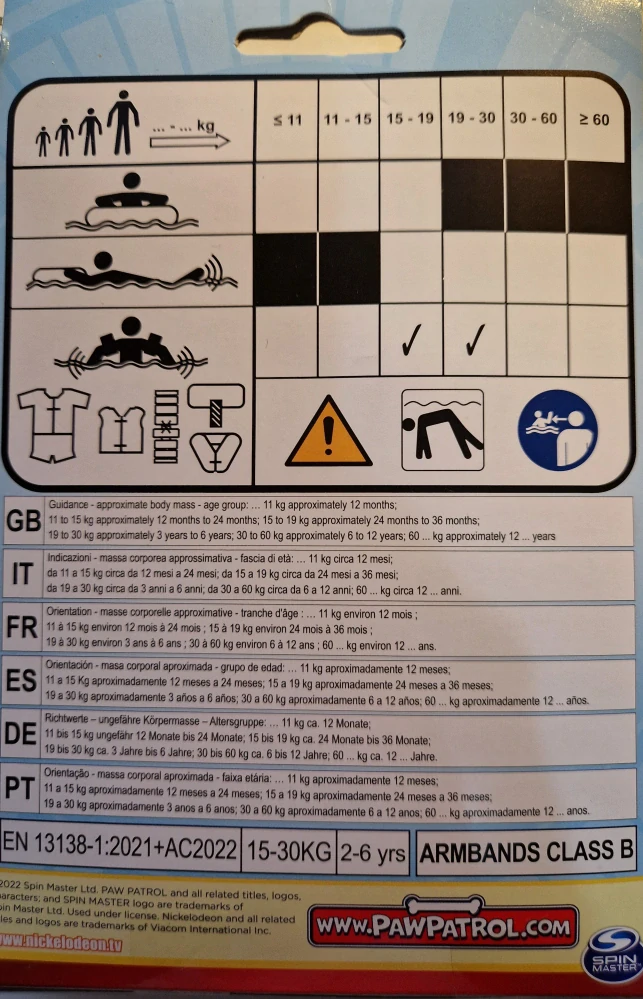 Nafukovací rukávky Paw Patrol 2 - 6 let