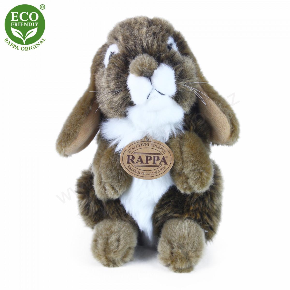 Plyšový KRÁLÍK hnědý sedící 18 cm