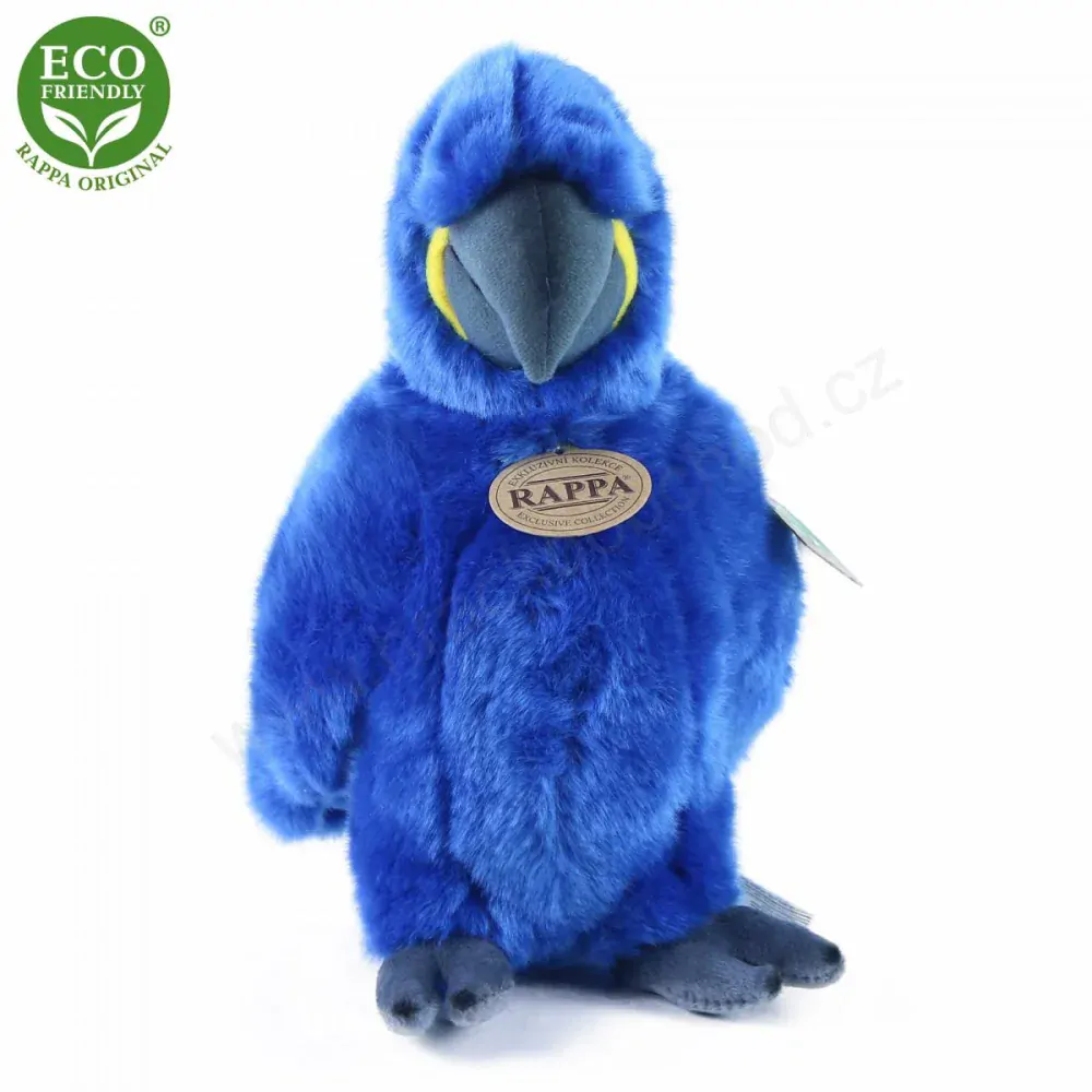 Plyšový papoušek modrý Ara Hyacintový stojící 25 cm ECO-FRIENDLY