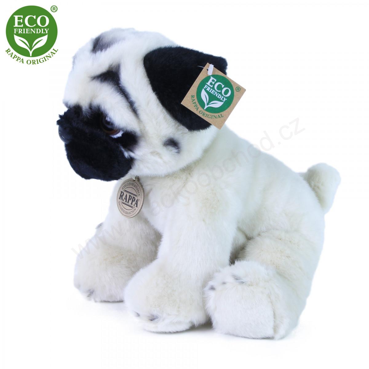 Plyšový pes mops sedící 30 cm ECO-FRIENDLY