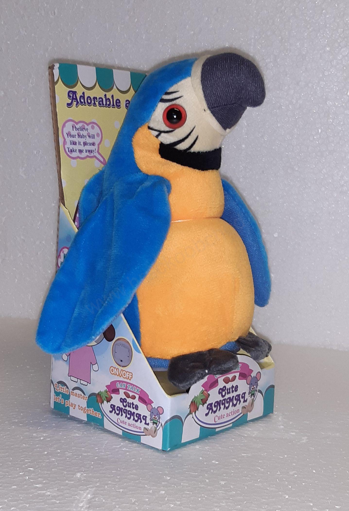 Plyšový papoušek mluvící - 3 druhy