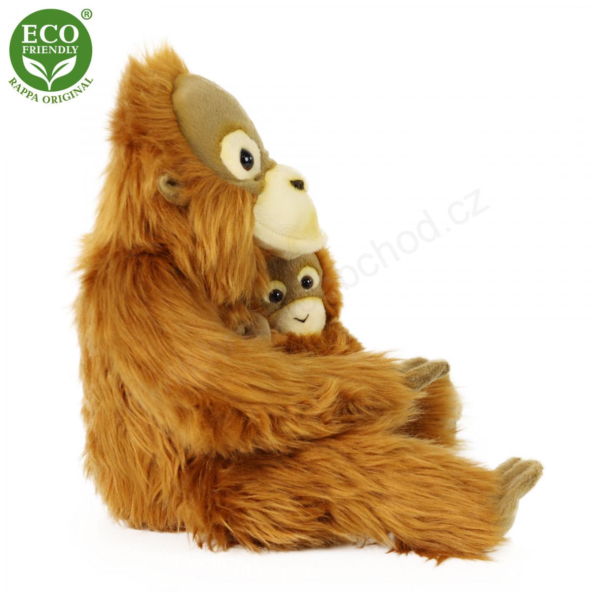 Plyšová opice orangutan s mládětem 28 cm ECO-FRIENDLY