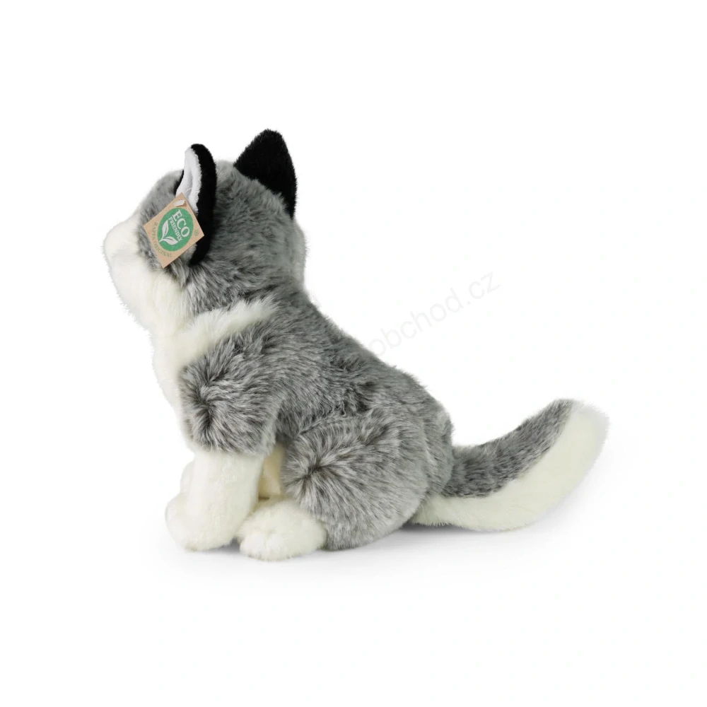 Plyšový pes Husky sedící 30 cm ECO-FRIENDLY