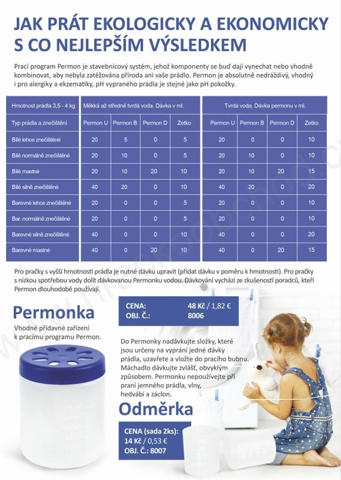 PERMON Z – Doplňková složka pracího programu, změkčuje vodu a rozjasňuje barvy