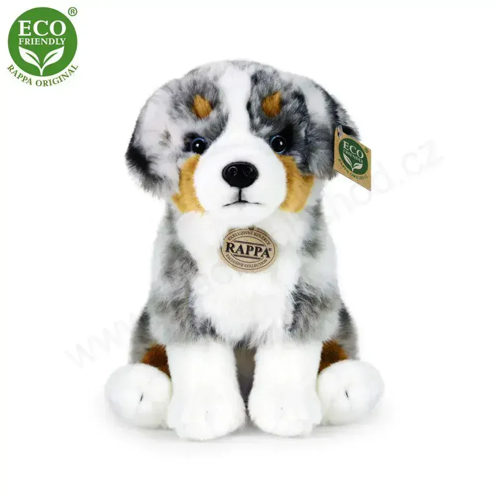 Plyšový pes australský ovčák sedící 30 cm ECO-FRIENDLY