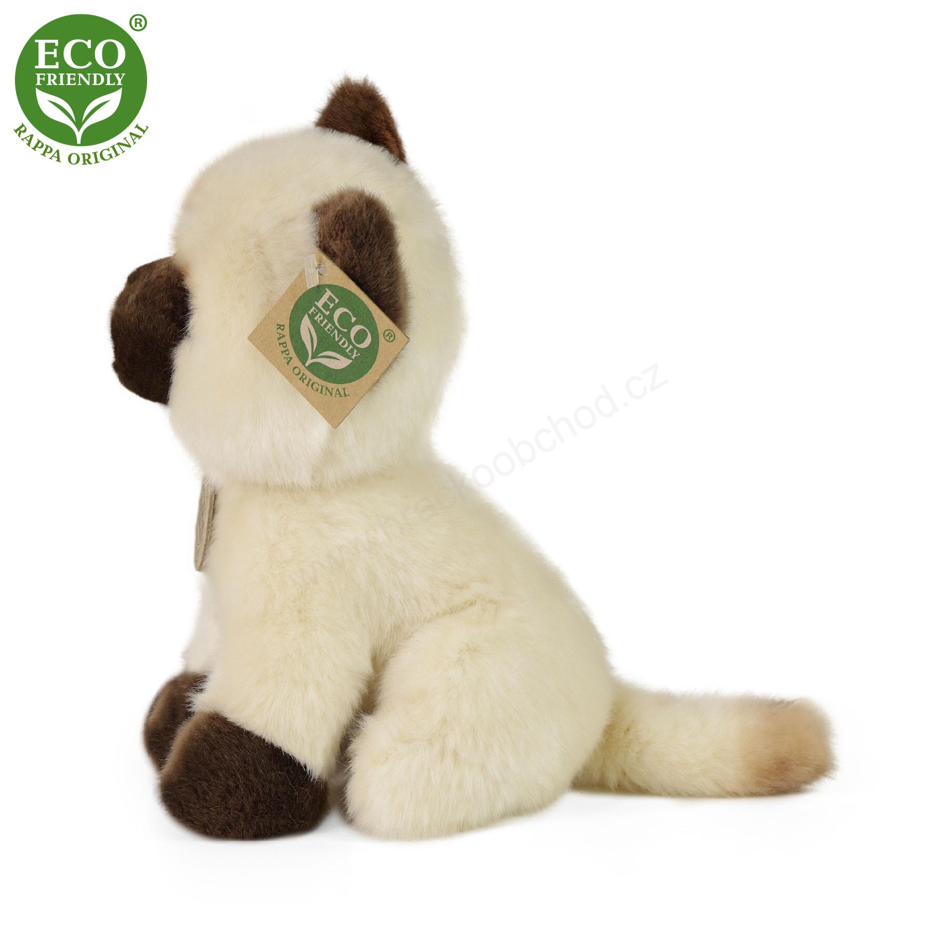 Plyšová kočka siamská sedící 18 cm ECO-FRIENDLY
