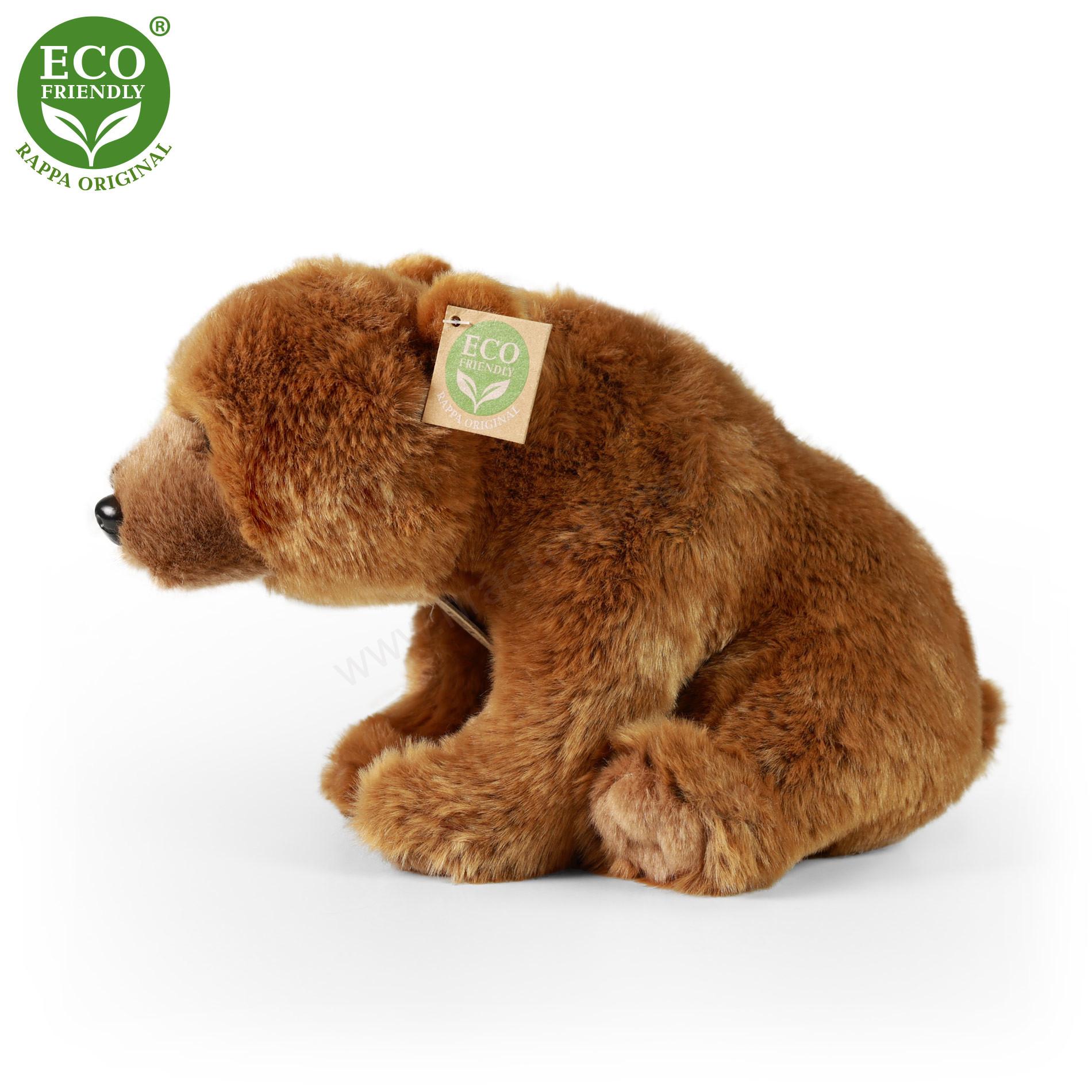 Plyšový medvěd hnědý Grizzly sedící 30 cm ECO-FRIENDLY