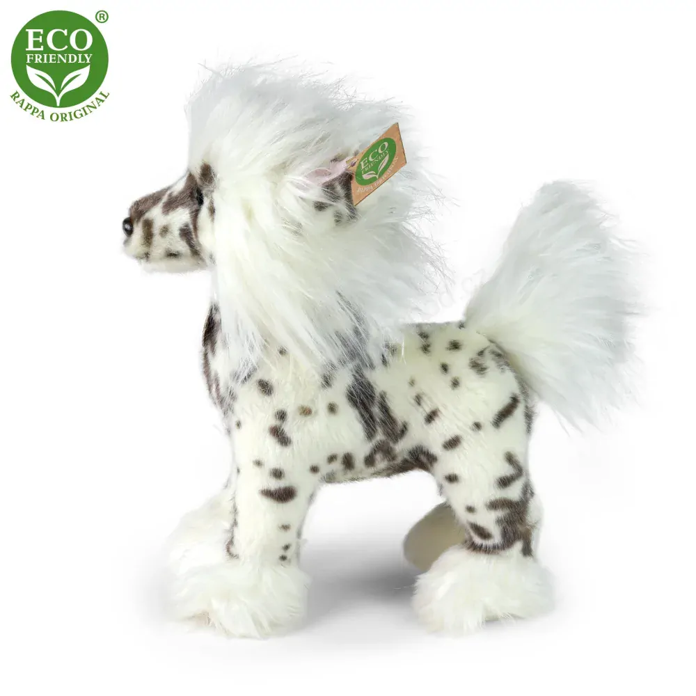 Plyšový pes čínský chocholatý / NAHÁČ, stojící 25 cm ECO-FRIENDLY
