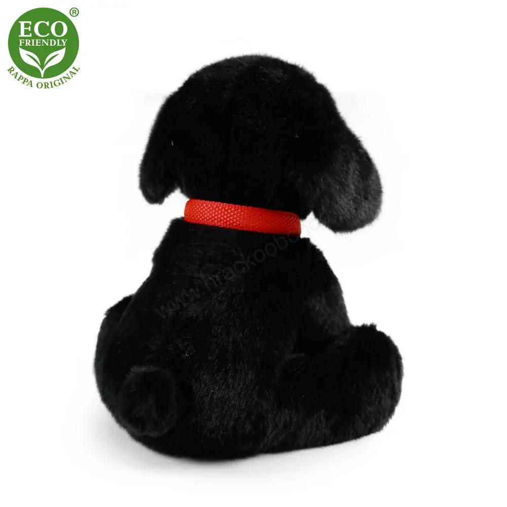 Plyšový pes labrador černý s vodítkem 28 cm ECO-FRIENDLY