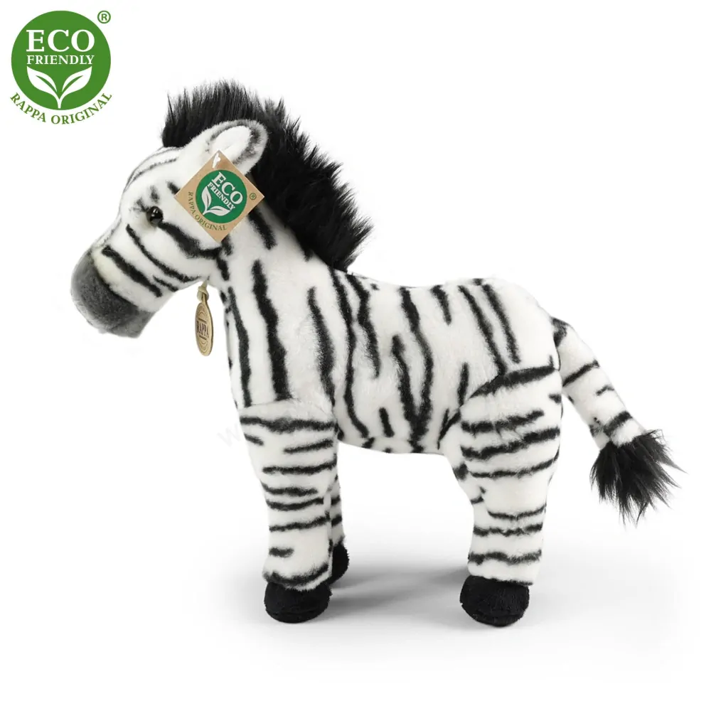 Plyšová zebra stojící 30 cm ECO-FRIENDLY