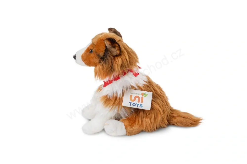 Plyšový pes Sheltie - Dlouhosrstá kolie se šátkem 26 cm ECO-FRIENDLY