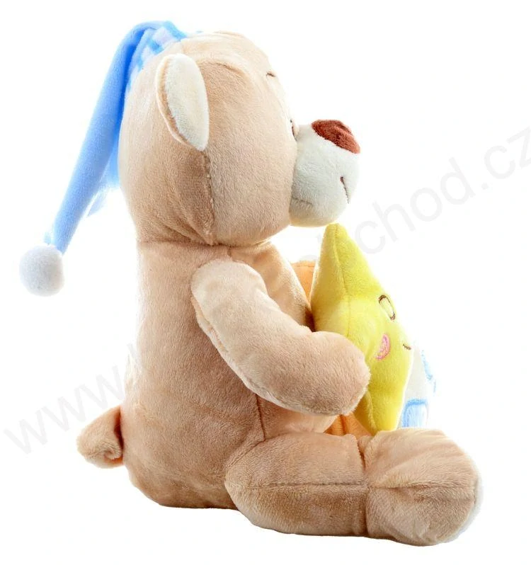 Plyšový medvídek s hvězdičkou modrý 23 cm