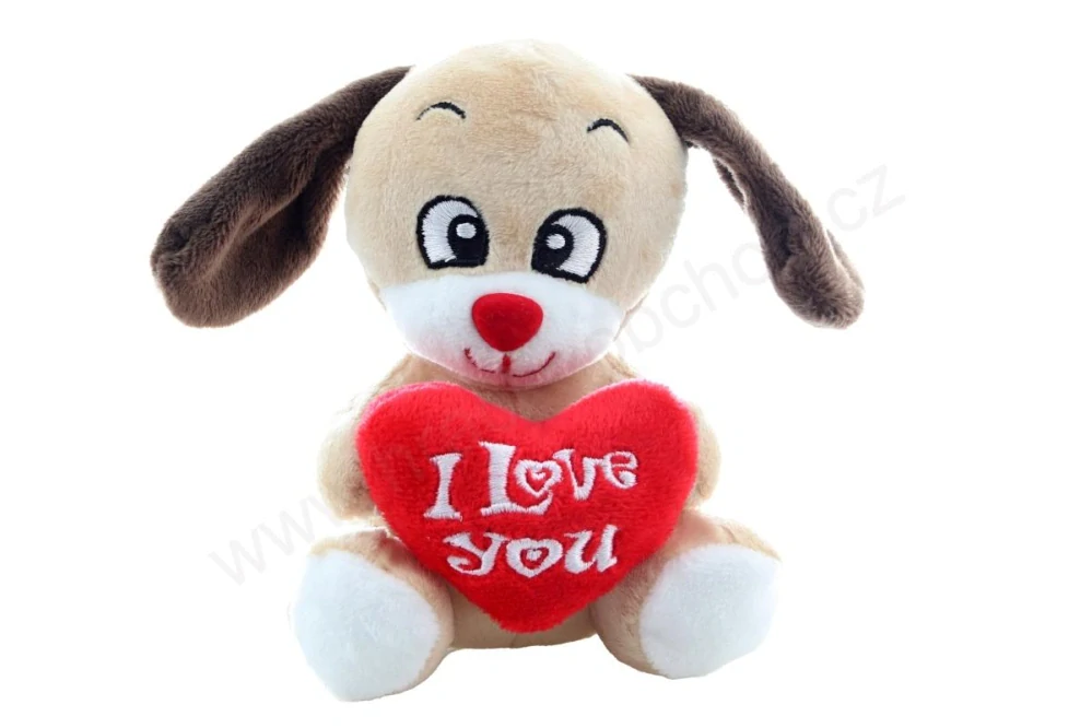 Plyšové zvířátko se srdcem, 14 cm