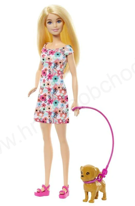 Barbie Panenka a pejsek s invalidním vozíčkem HTK37