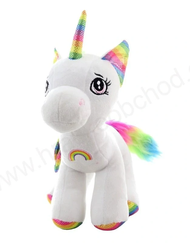 Plyšový jednorožec bílý 20 cm