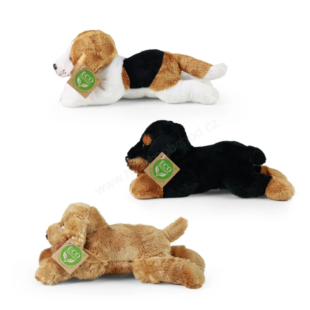 Plyšový pes Rotvajler ležící 18 cm