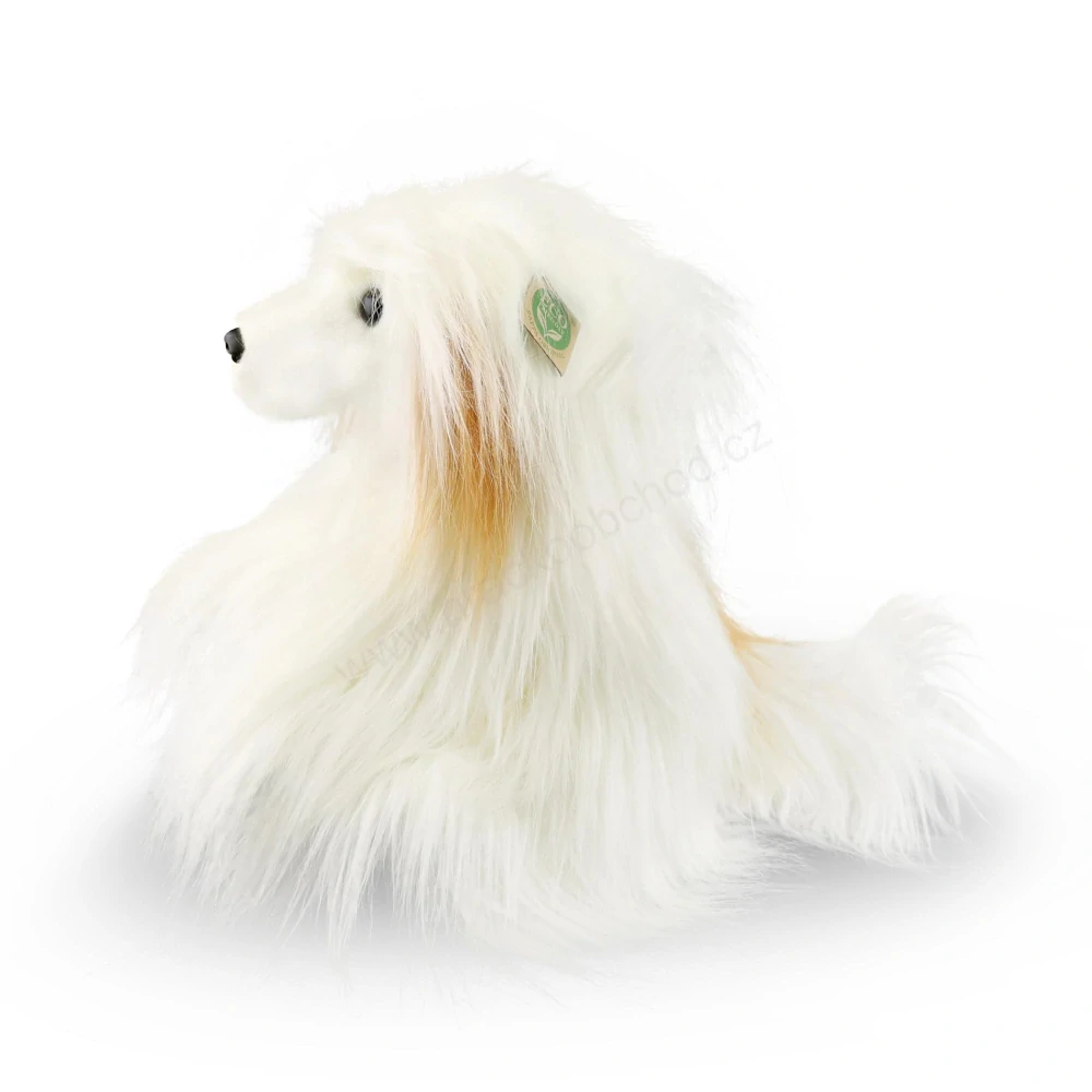 Plyšový pes čínský chocholatý - labutěnka - sedící 30 cm ECO-FRIENDLY