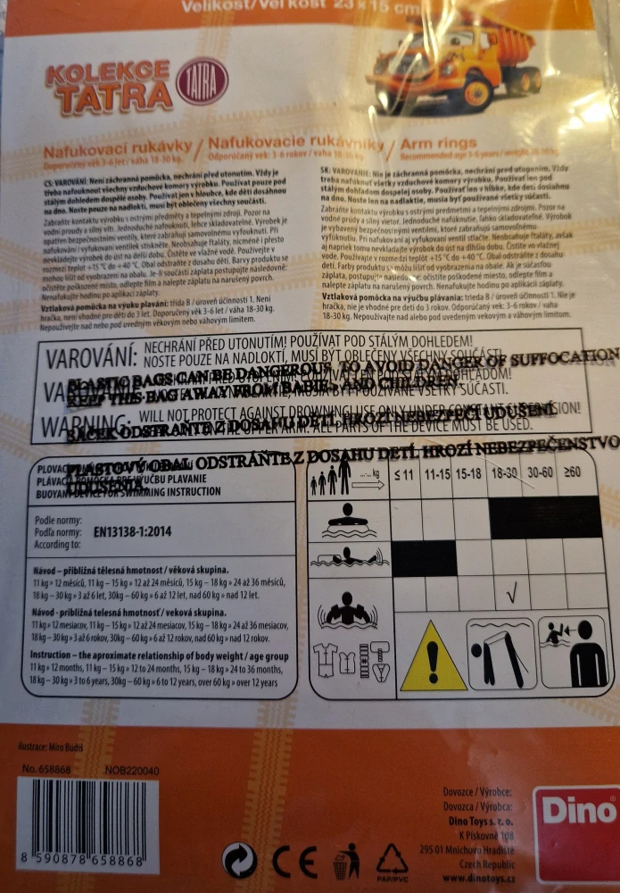 Nafukovací rukávky TATRA 3 - 6 let 