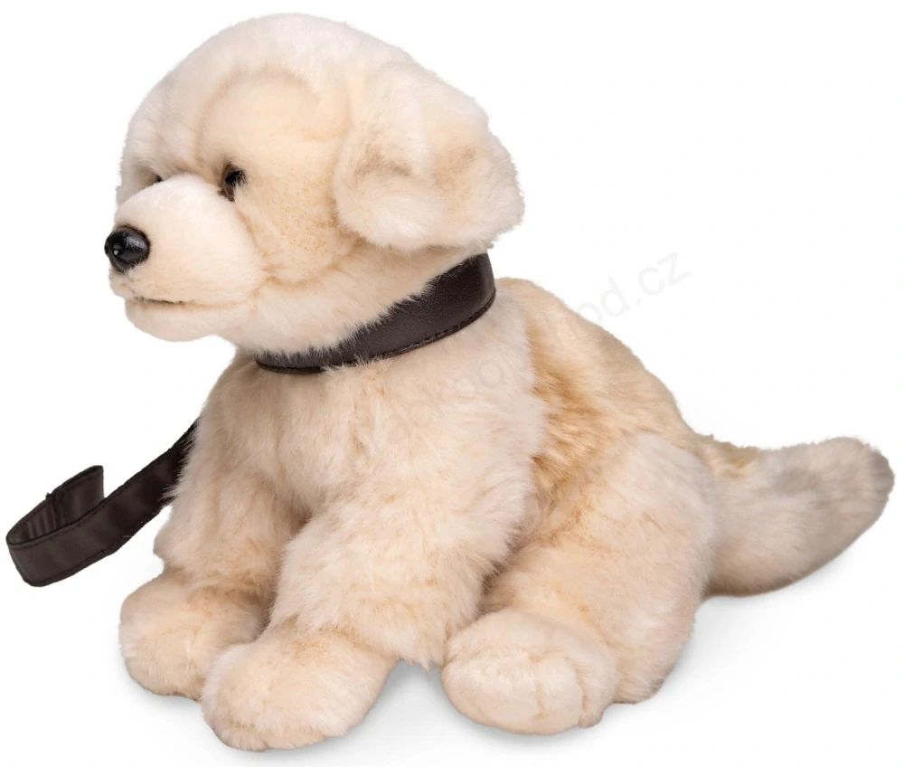 Plyšový pes Retrívr, sedící, štěně se zvukem, 18 cm