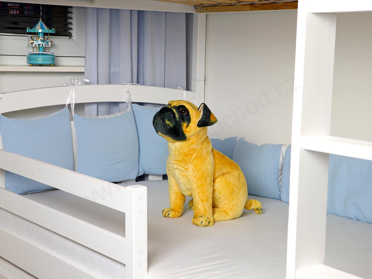 Plyšový pes Mops sedící 53 cm 