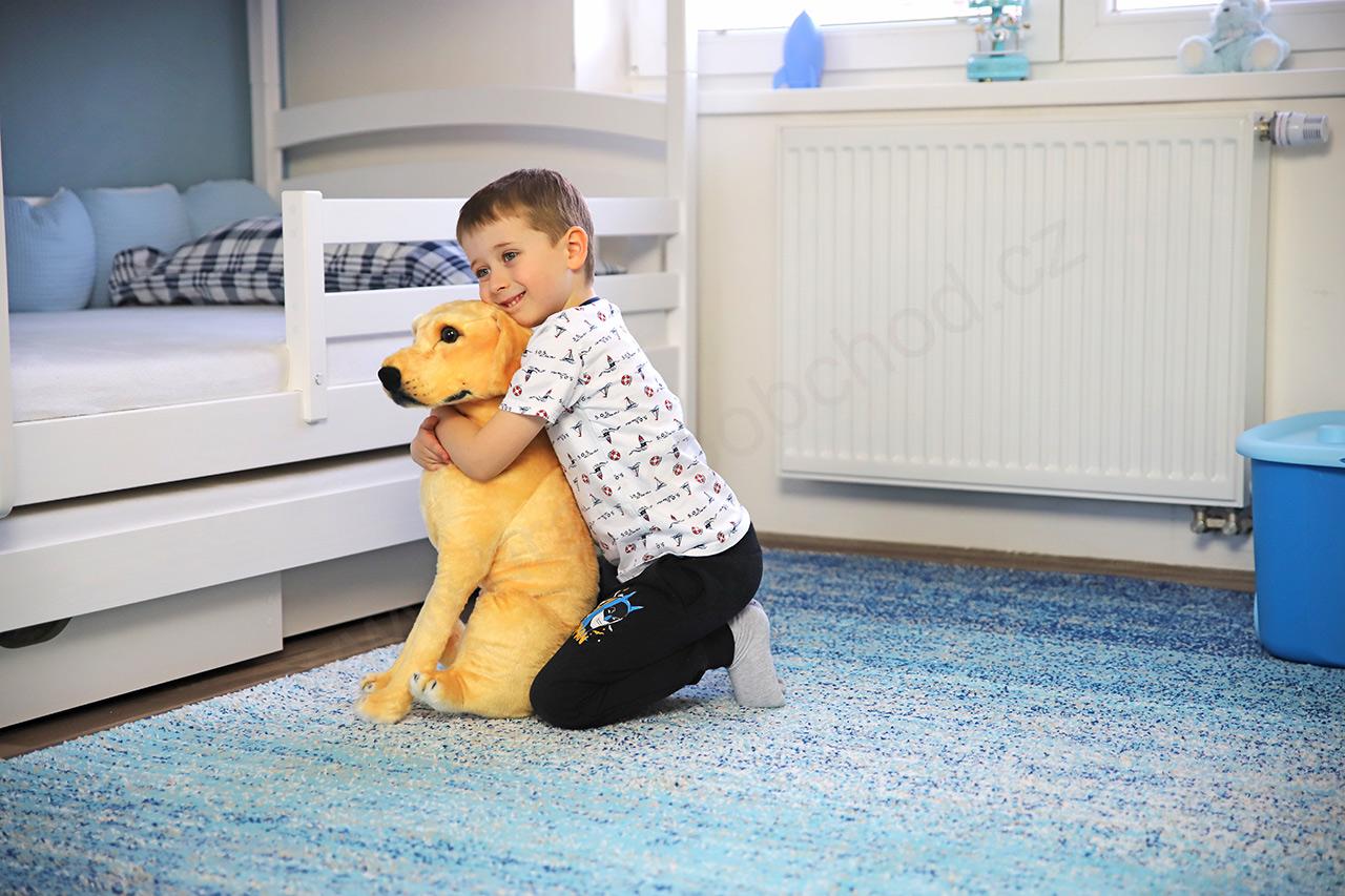 Plyšový pes Retrívr / Labrador, sedící, 64 cm 