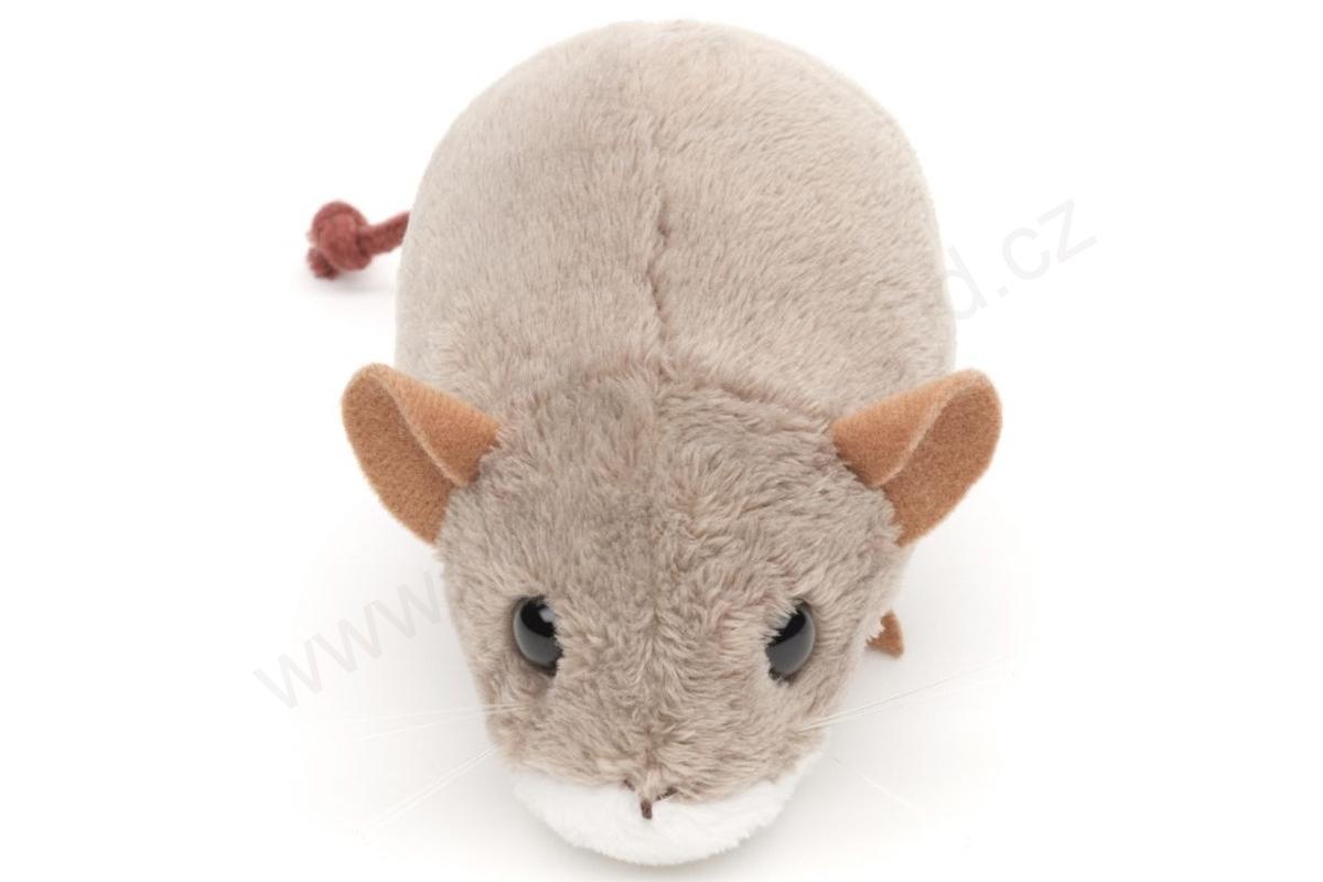 Plyšová MYŠ šedá 14 cm
