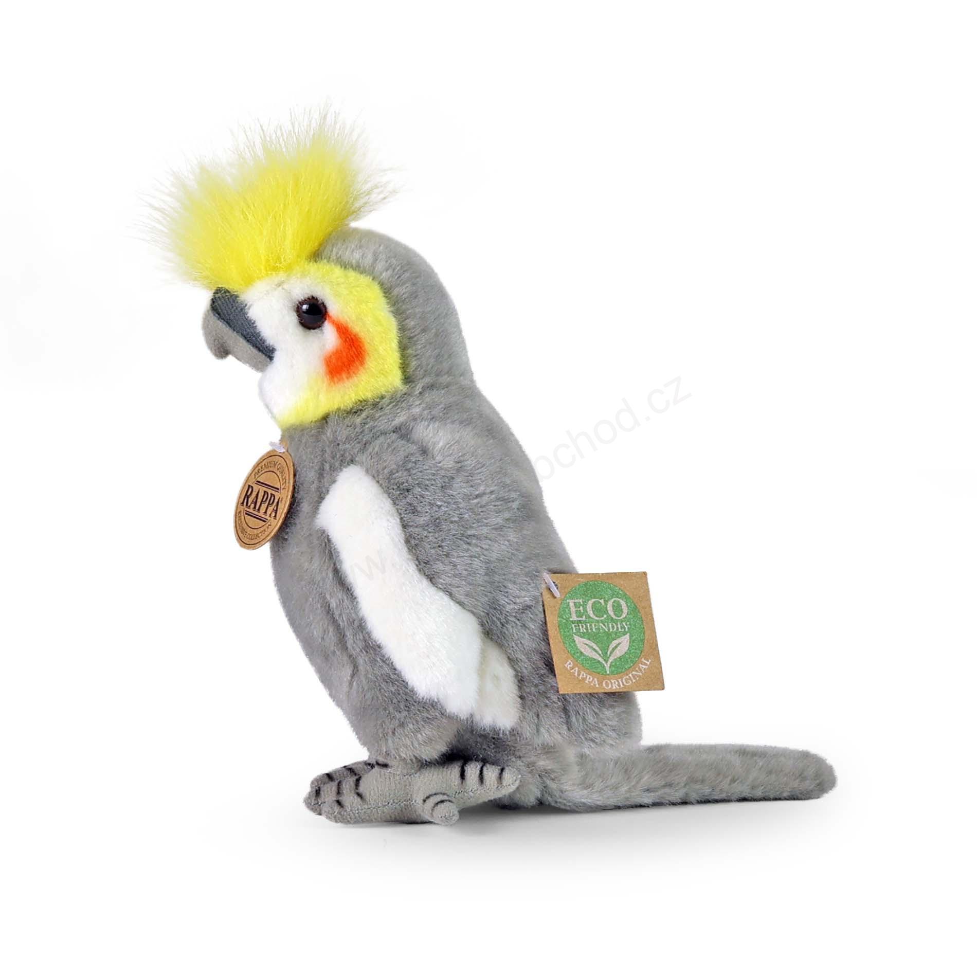 Plyšový papoušek korela chocholatá 18 cm ECO-FRIENDLY