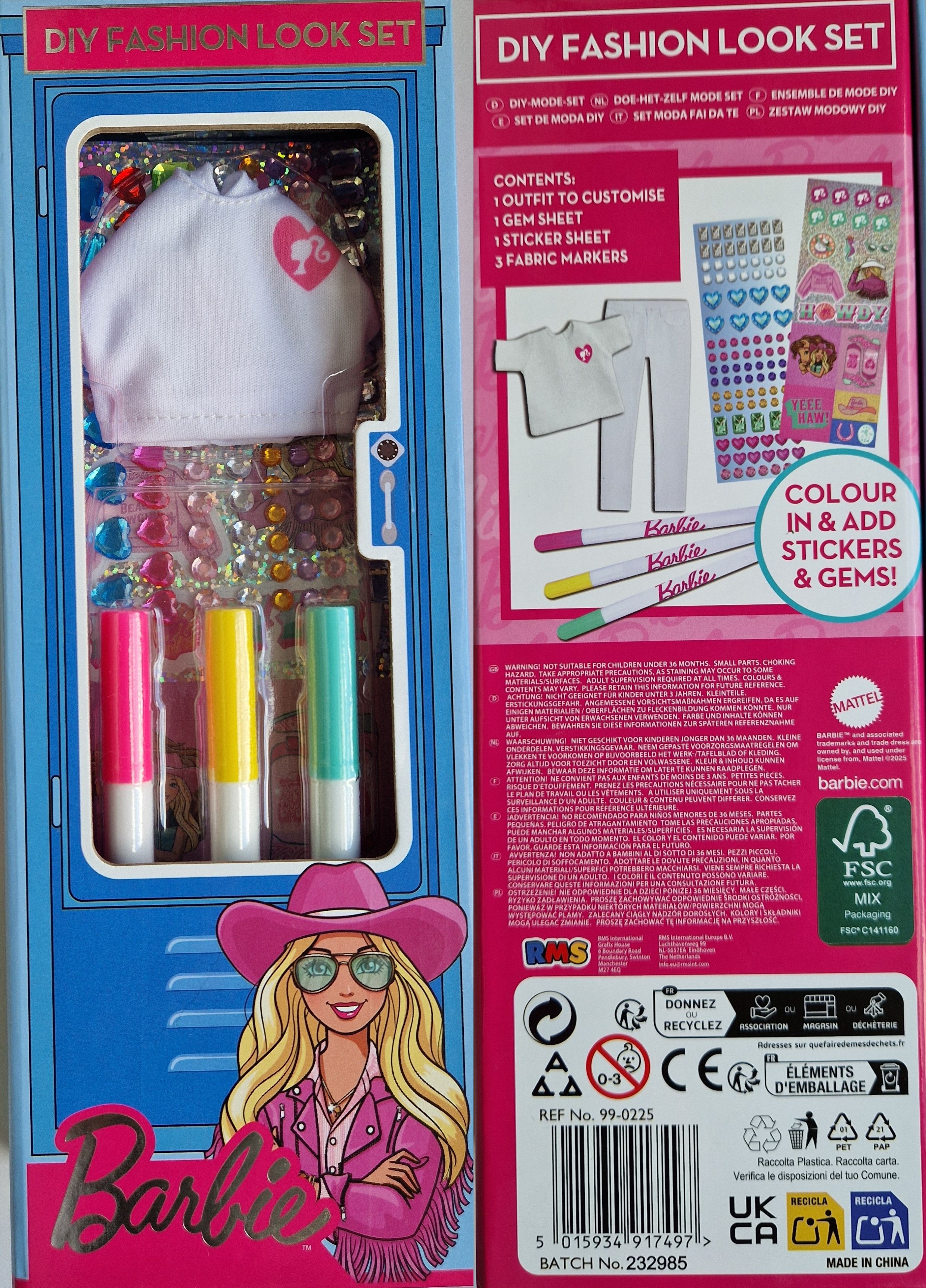 Barbie - módní doplňky s fixami 4 druhy, v krabičce