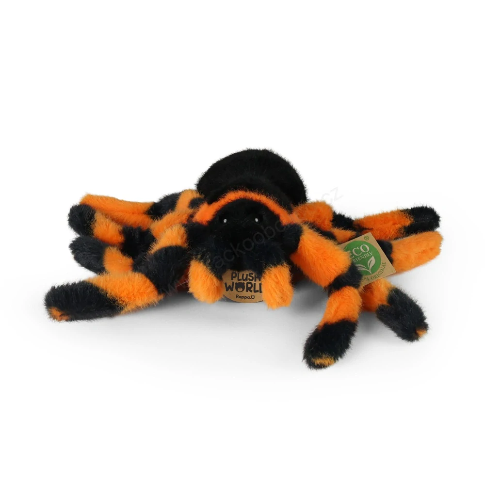 Plyšový Pavouk oranžovočerný / tarantule 20 cm Eco-friendly PLUSH WORLD