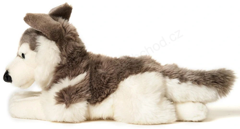 Plyšový pes HUSKY ležící - 43 cm