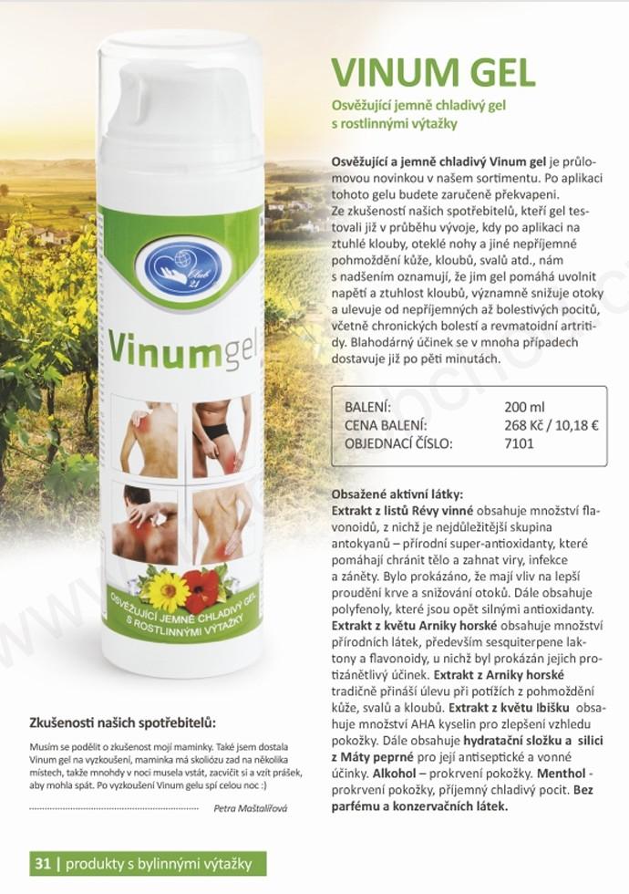 VINUM GEL – chladivý gel s rostlinnými výtažky