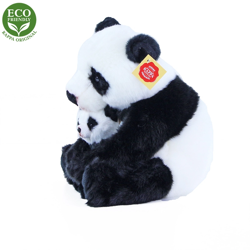 Plyšová panda s mládětem, 27 cm, ECO-FRIENDLY