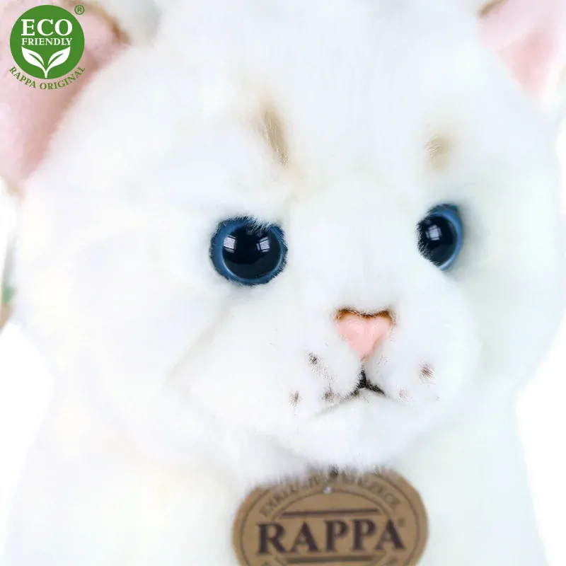 Plyšová kočka sedící bílá 30 cm ECO-FRIENDLY