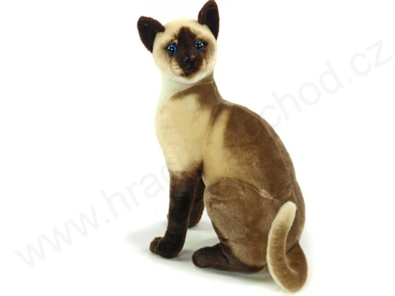 Plyšová kočka Siamská sedící 46 cm