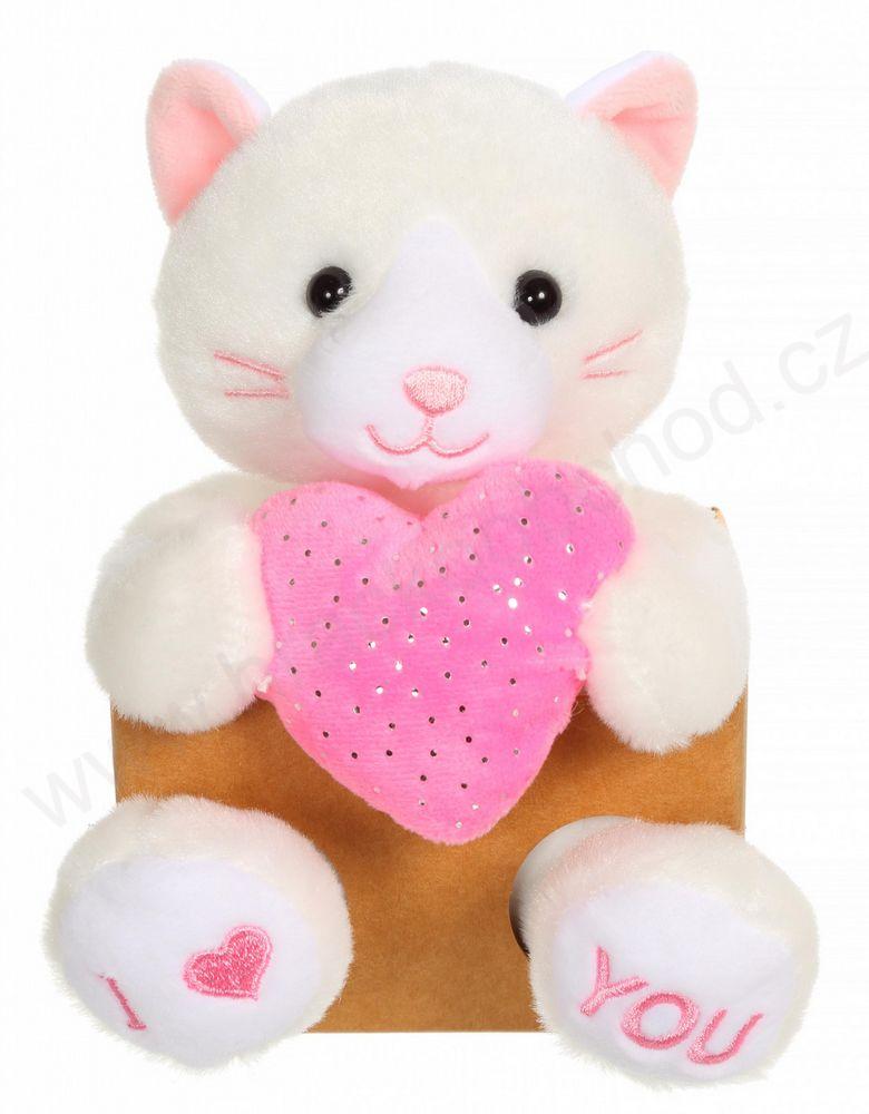 Plyšové zvířátko se srdíčkem, 15 cm