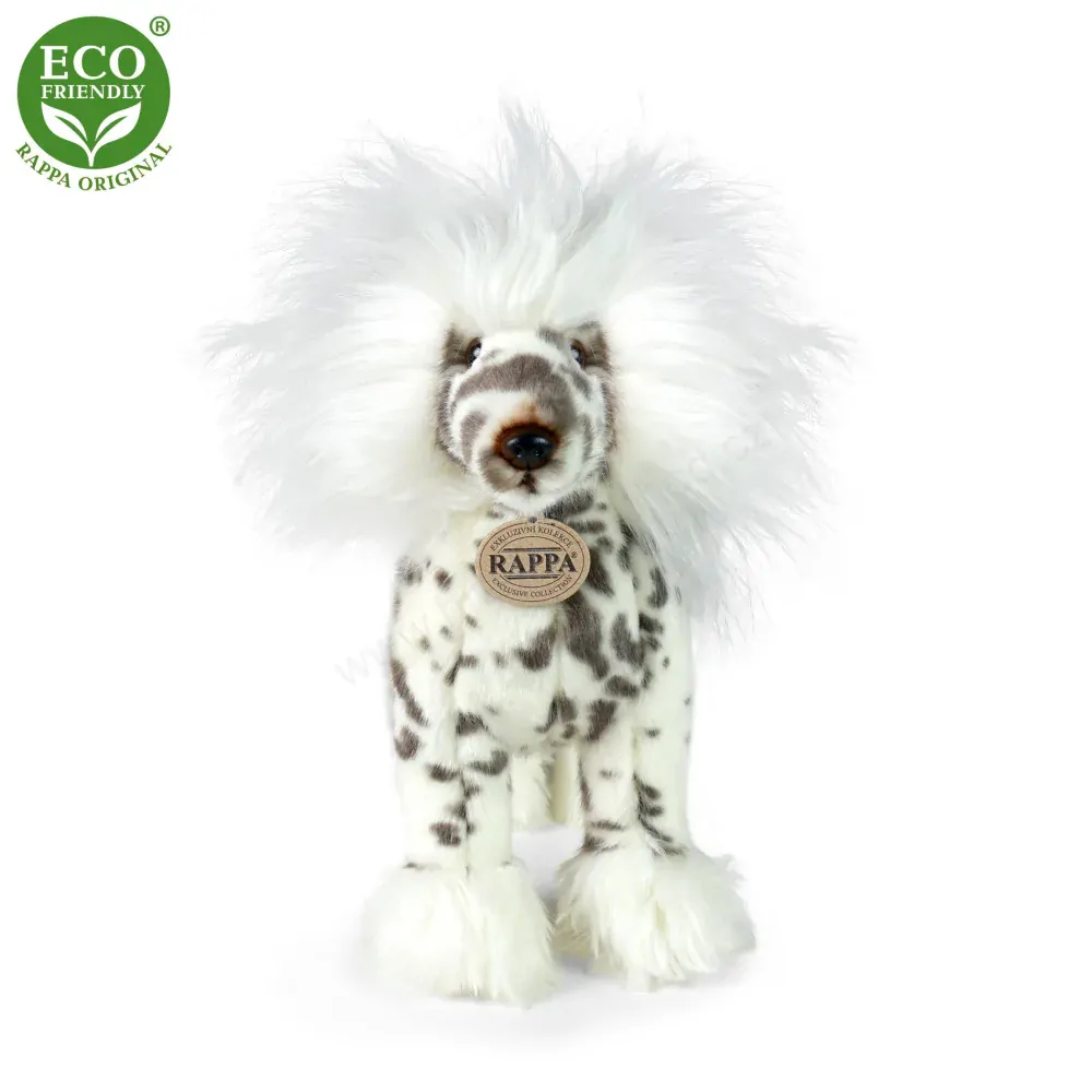 Plyšový pes čínský chocholatý / NAHÁČ, stojící 25 cm ECO-FRIENDLY